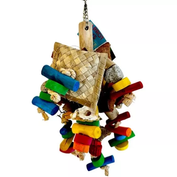 Grand oiseau perroquet jouets, blocs de bois multicolores oiseau Mâchant  Jouet perroquet Cage Toy pour aras Co Os Gris Africain Et Grand Perroquet  Moyen Oiseau Hi